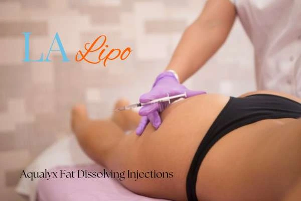 Woman having fat dissolving injections Scottish on thighs