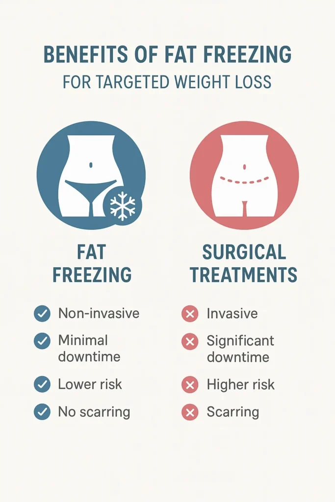 graphic showing the benefits of fat freezing Scottish