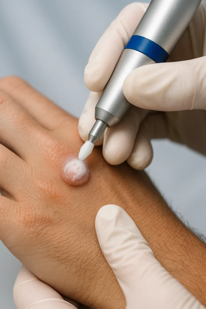 example of wart removal Scottish using cryopen