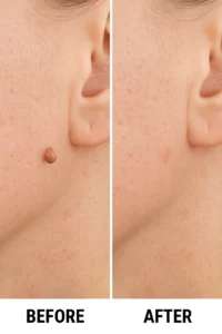 Skin tags removal Scottish before and after